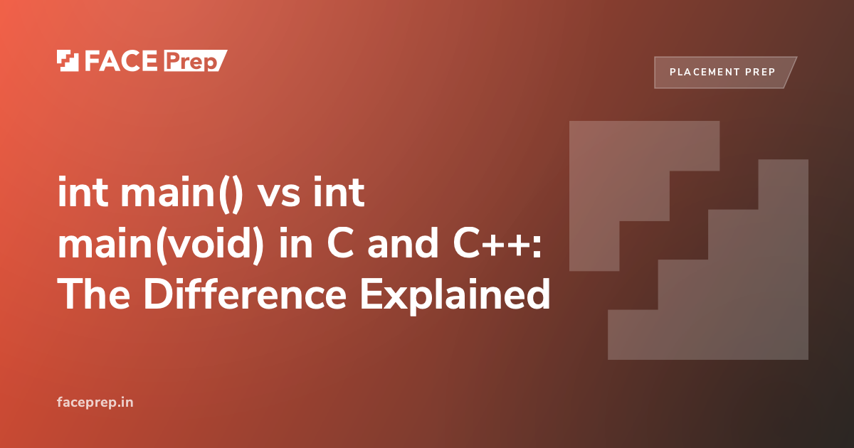 int main() vs int main(void): C and C++ Explained